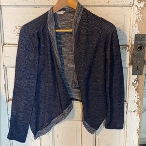 Comfy open front knit blue cardigan